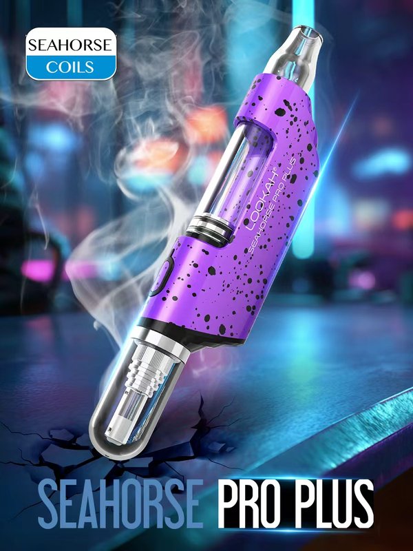 Lookah Seahorse Pro Plus Best Seller Electric Dab Straw Wax Pen Kit, Color: Purple-Black Spatter