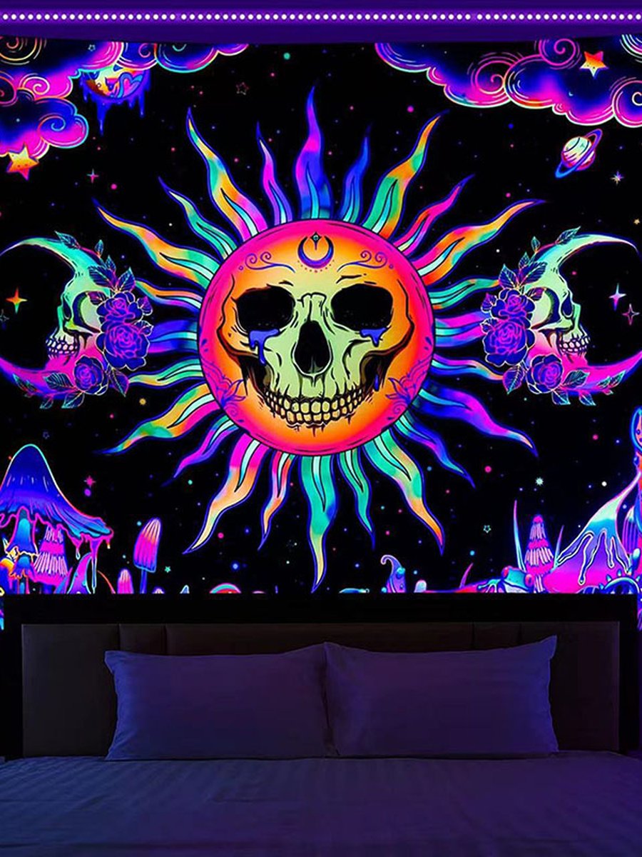 Sun Style UV Reactive Tapestry, Size: 37.40x28.74inch, 2 image Sun Style UV Reactive Tapestry, Size: 37.40x28.74inch, 2 image
