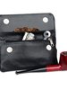 Genuine Leather Pipe Bag Tobacco Pouch, Color: Black Genuine Leather Pipe Bag Tobacco Pouch, Color: Black