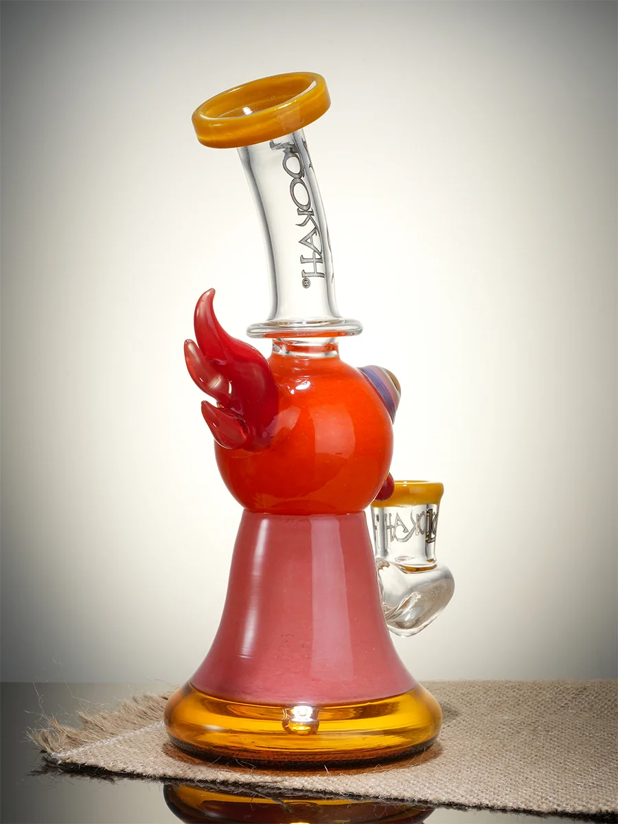 Lookah Rig 7.8" Cute Crested Head Dab Rig, Colors: Orange, 11 image Lookah Rig 7.8" Cute Crested Head Dab Rig, Colors: Orange, 11 image