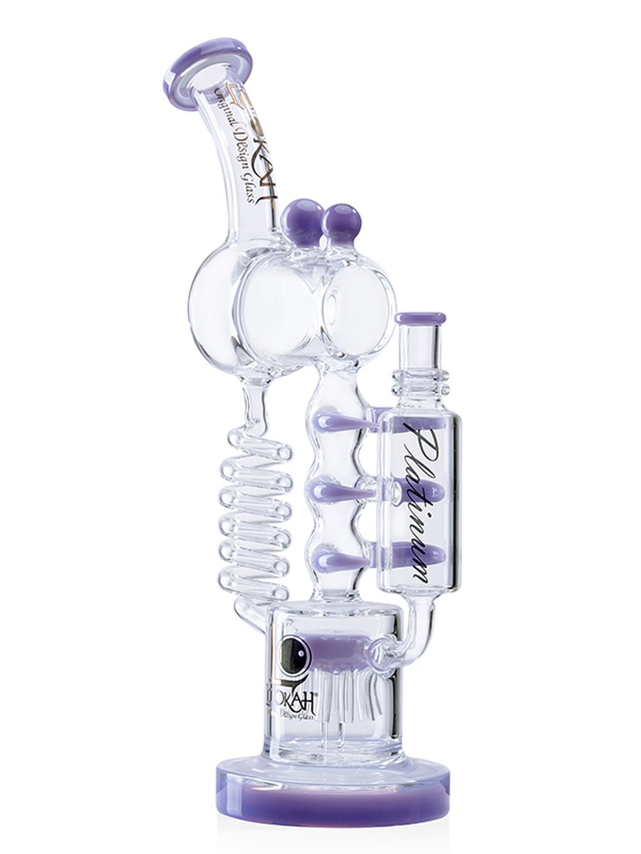 Lookah 14" Recycler Glass Spiderman Shank Water Pipe, Colors: Green, 11 image