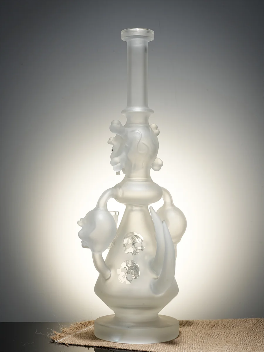 Lookah Bong 15" Cool Frosted Skull Beaker Glass Water Pipe3 Lookah Bong 15" Cool Frosted Skull Beaker Glass Water Pipe3