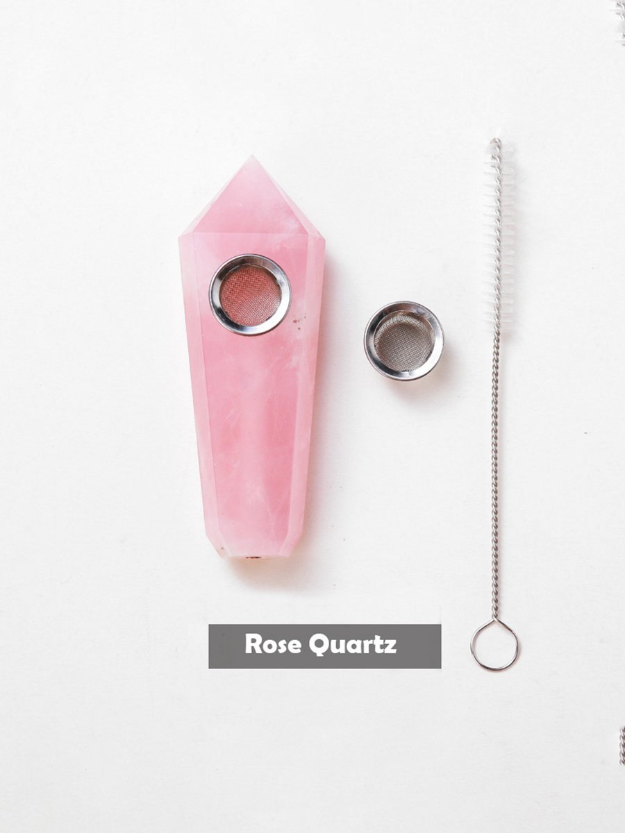 3 ' Natural Crystal Quartz Pipe pink 3 ' Natural Crystal Quartz Pipe pink