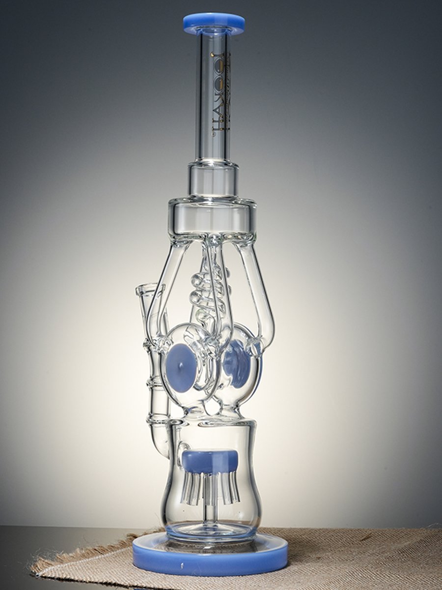Lookah Bong 15.7 " Heavy-Duty Recycler Water Pipe - Clear Blue, Colors: Clear Blue, 6 image Lookah Bong 15.7 " Heavy-Duty Recycler Water Pipe - Clear Blue, Colors: Clear Blue, 6 image
