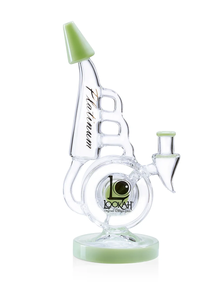 very artsy bent neck recycler bong kiwi green very artsy bent neck recycler bong kiwi green