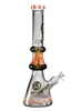 17" Cool Big Mom Bull Horn Ice Beaker Glass Bong, Color: Red, 5 image