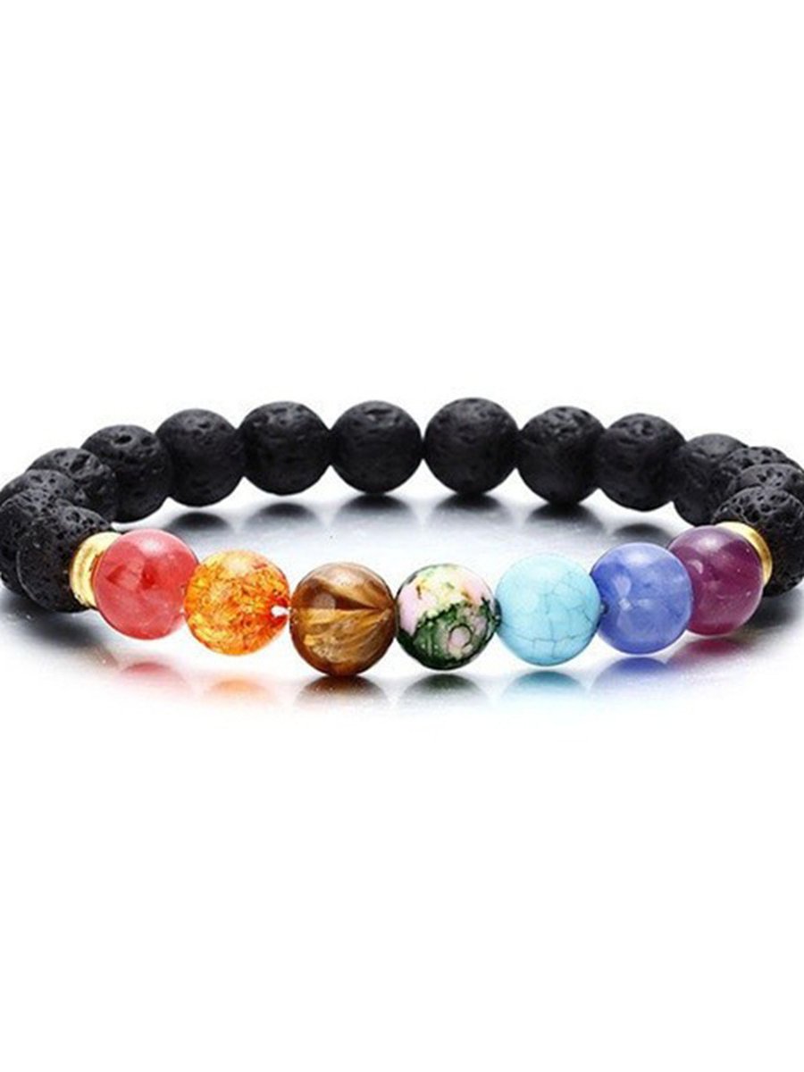 Colorful Chakra Crystal Bracelet Wristband, Color: White, 3 image Colorful Chakra Crystal Bracelet Wristband, Color: White, 3 image
