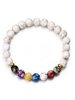 Colorful Chakra Crystal Bracelet Wristband, Color: White Colorful Chakra Crystal Bracelet Wristband, Color: White