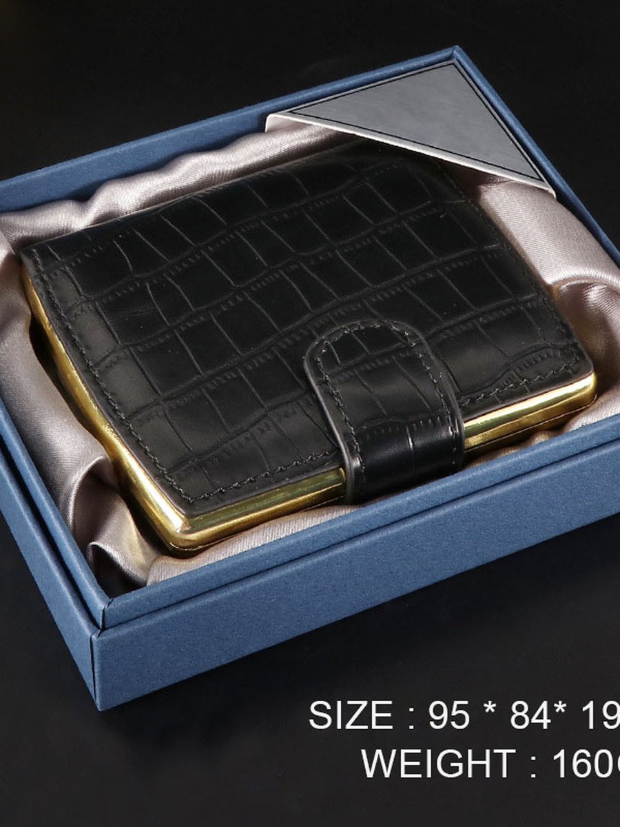 PU Leather Cigarette Case (Holds 10 cigarettes), Color: Coffee, 2 image PU Leather Cigarette Case (Holds 10 cigarettes), Color: Coffee, 2 image