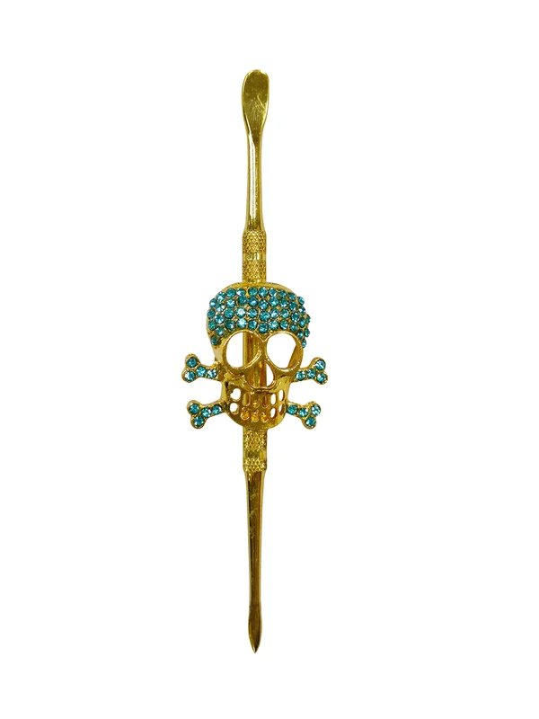 Skull-Inlaid Diamond Scoop and Spear Point Dab Tool