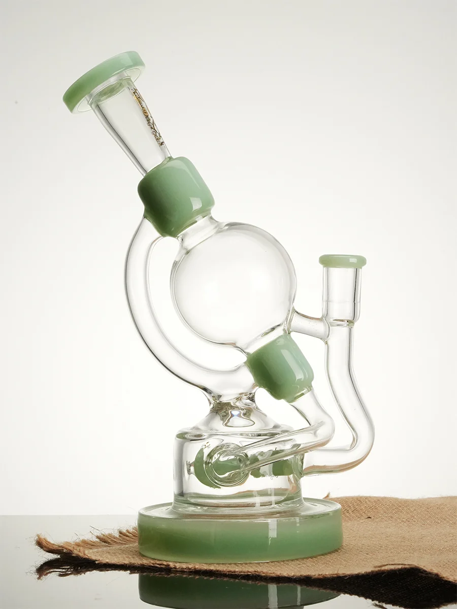 Lookah 10.2" Unique Globe Recycler Glass Bong, Colors: Purple, 3 image