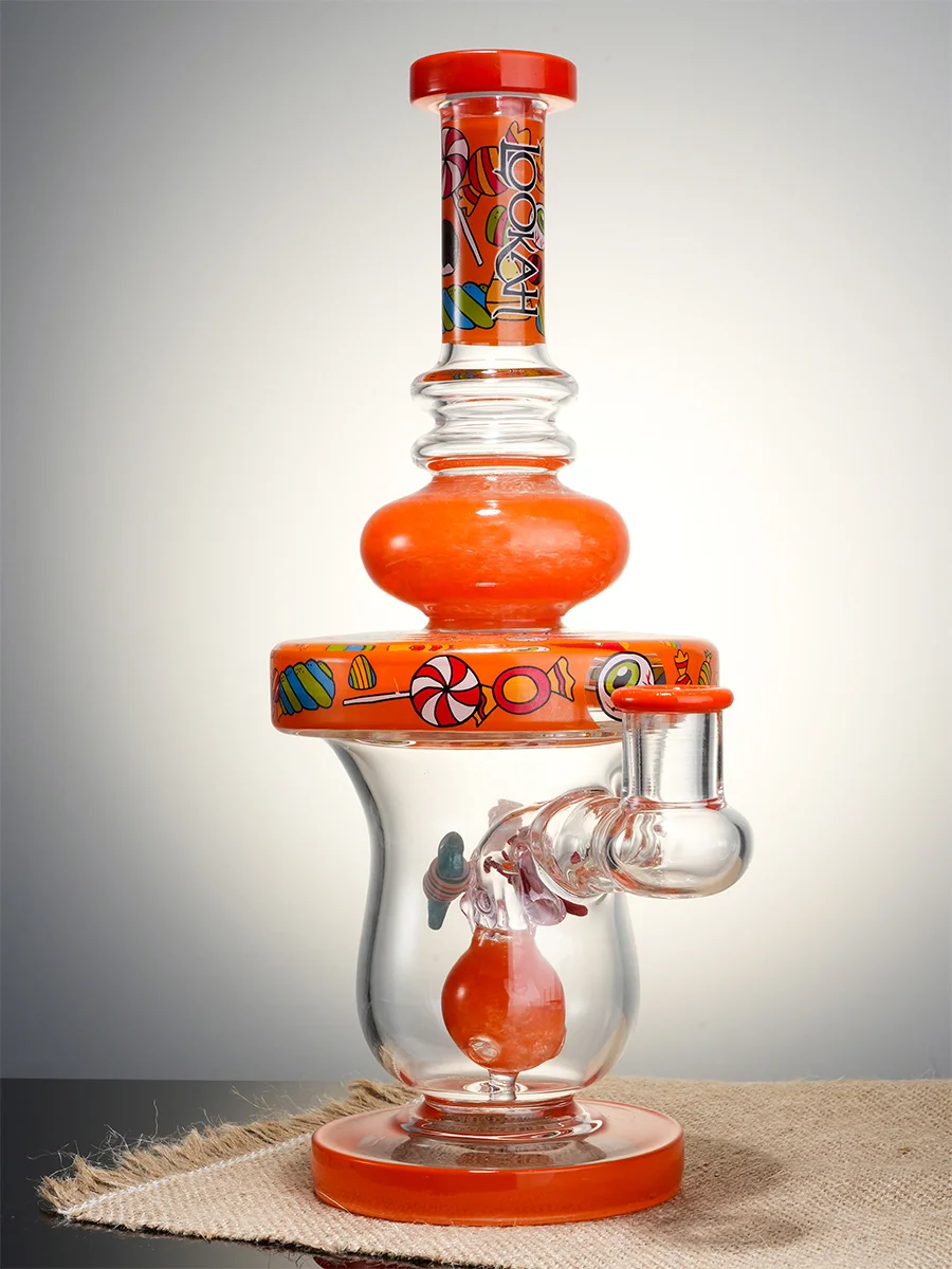 Lookah Bong 11" Cute Candy Stick Glass Water Pipe, Colors: Orange, 6 image Lookah Bong 11" Cute Candy Stick Glass Water Pipe, Colors: Orange, 6 image