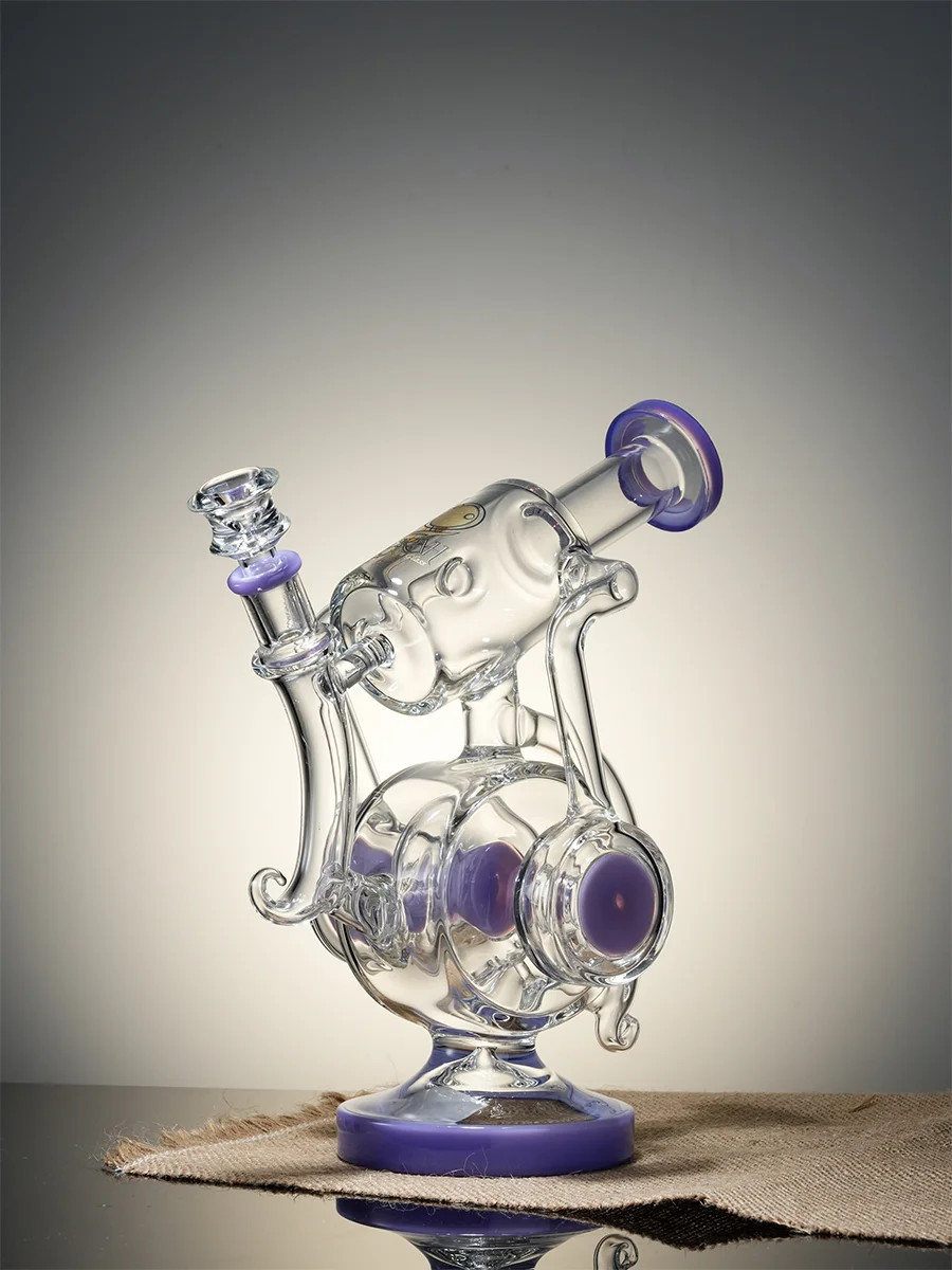 Lookah Bong 9.85" Recycler Glass Soccer Water Pipe, Colors: Green