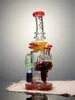 10.5" Cool facial sculpture showerhead Perc Glass Bong, Color: Red, 6 image 10.5" Cool facial sculpture showerhead Perc Glass Bong, Color: Red, 6 image