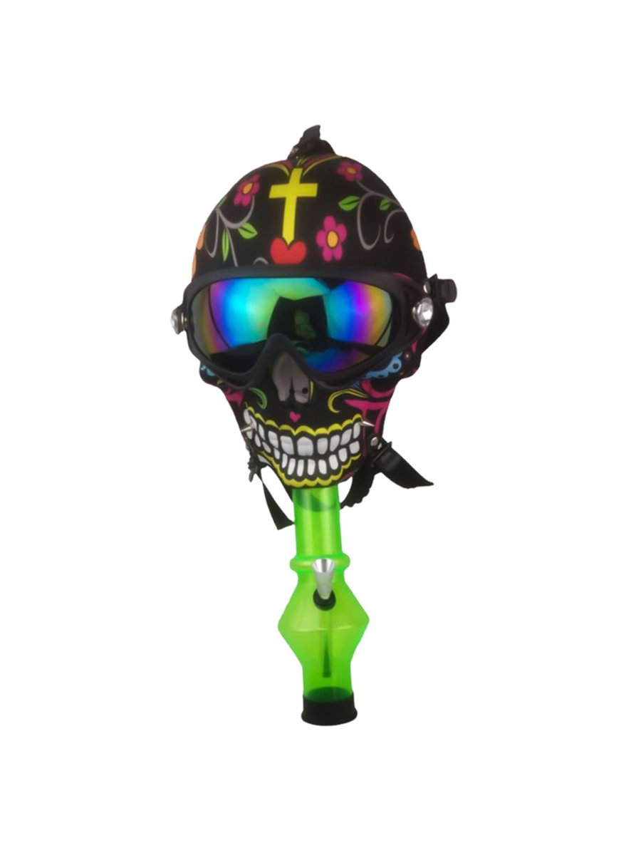Diamond-Shaped Skull Cool Glasses Gas Mask Bong