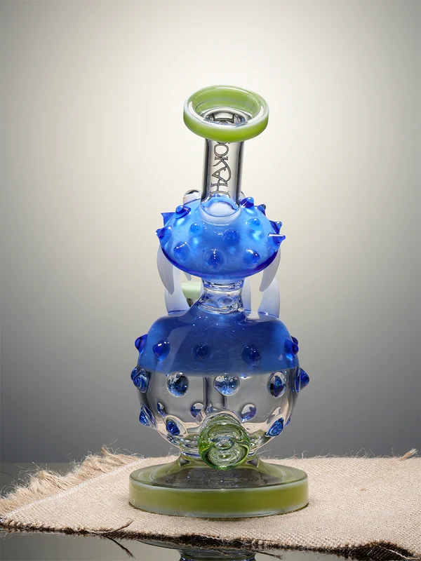 Lookah 8.5" Mini Cute  Monster Glass Dab Rig Wathet Back
