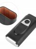 Leather Cigar Case with Cutter, Color: Black Leather Cigar Case with Cutter, Color: Black