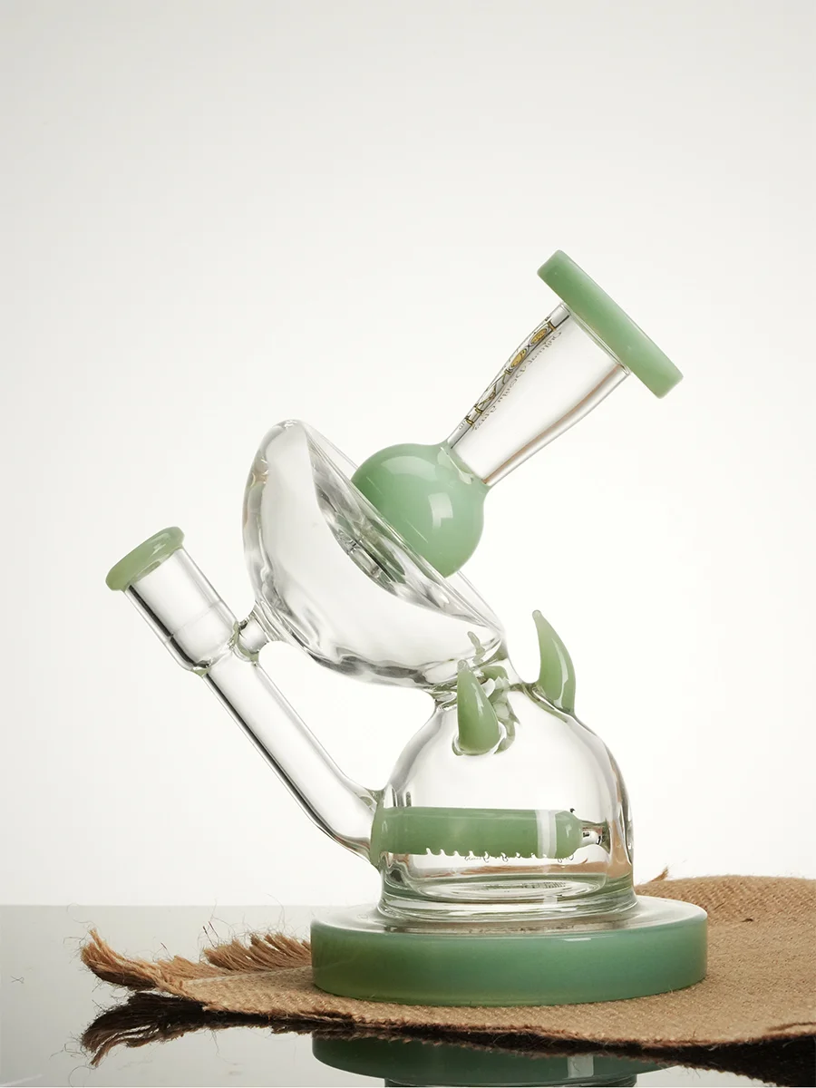 Lookah Bong 7" Mini Unique Recycler Water Pipe, Colors: Clear Green, 2 image Lookah Bong 7" Mini Unique Recycler Water Pipe, Colors: Clear Green, 2 image