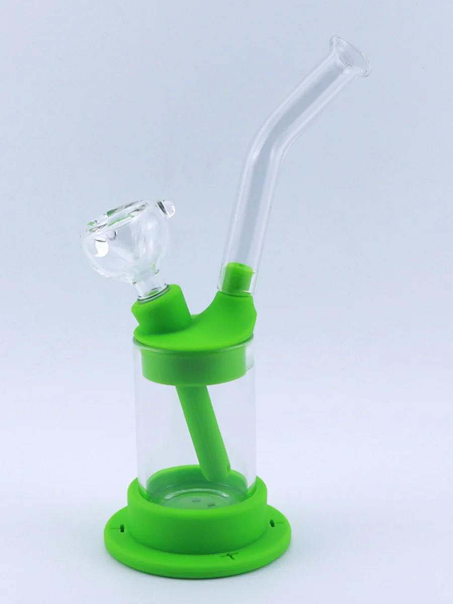 Long Spout Silicone Bong GREEN Long Spout Silicone Bong GREEN