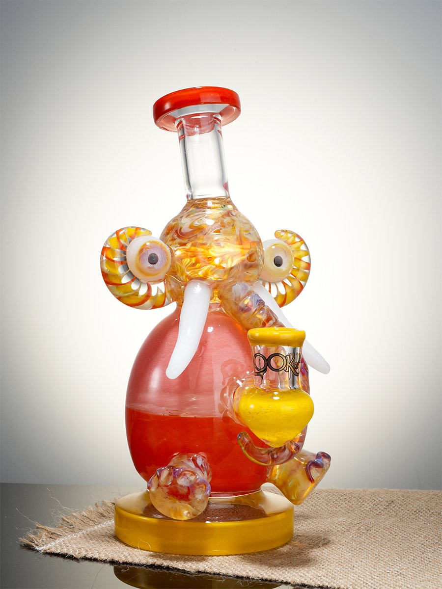 Orange 8" Mini Multicolored Elephant Dab Rig Orange 8" Mini Multicolored Elephant Dab Rig