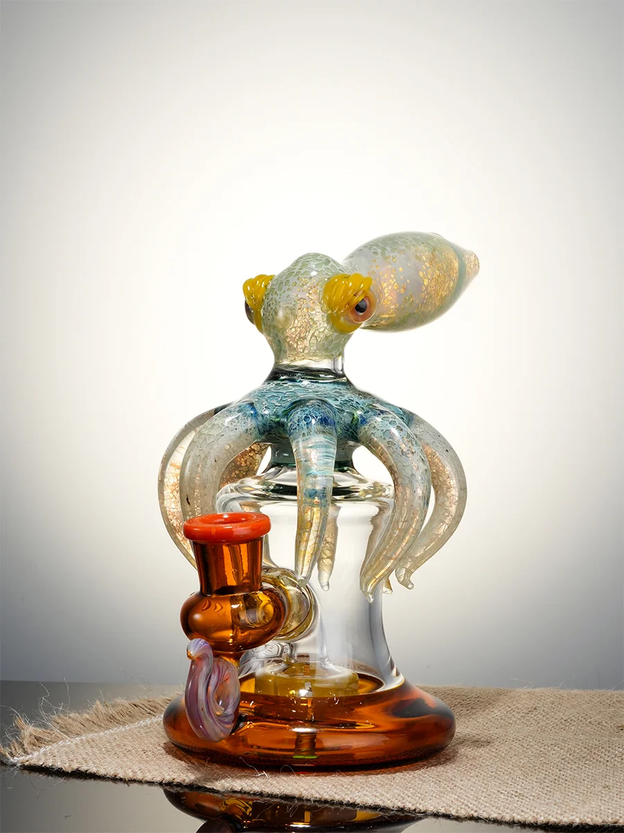 6.5" Cool Novelty Mini Octopus Glass Bong8 6.5" Cool Novelty Mini Octopus Glass Bong8
