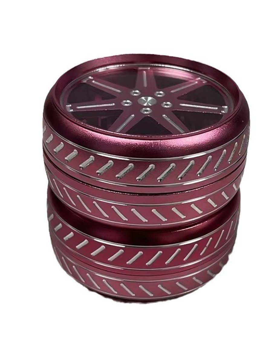Fine Carved Flower Herb Grinder, Color: Red Fine Carved Flower Herb Grinder, Color: Red