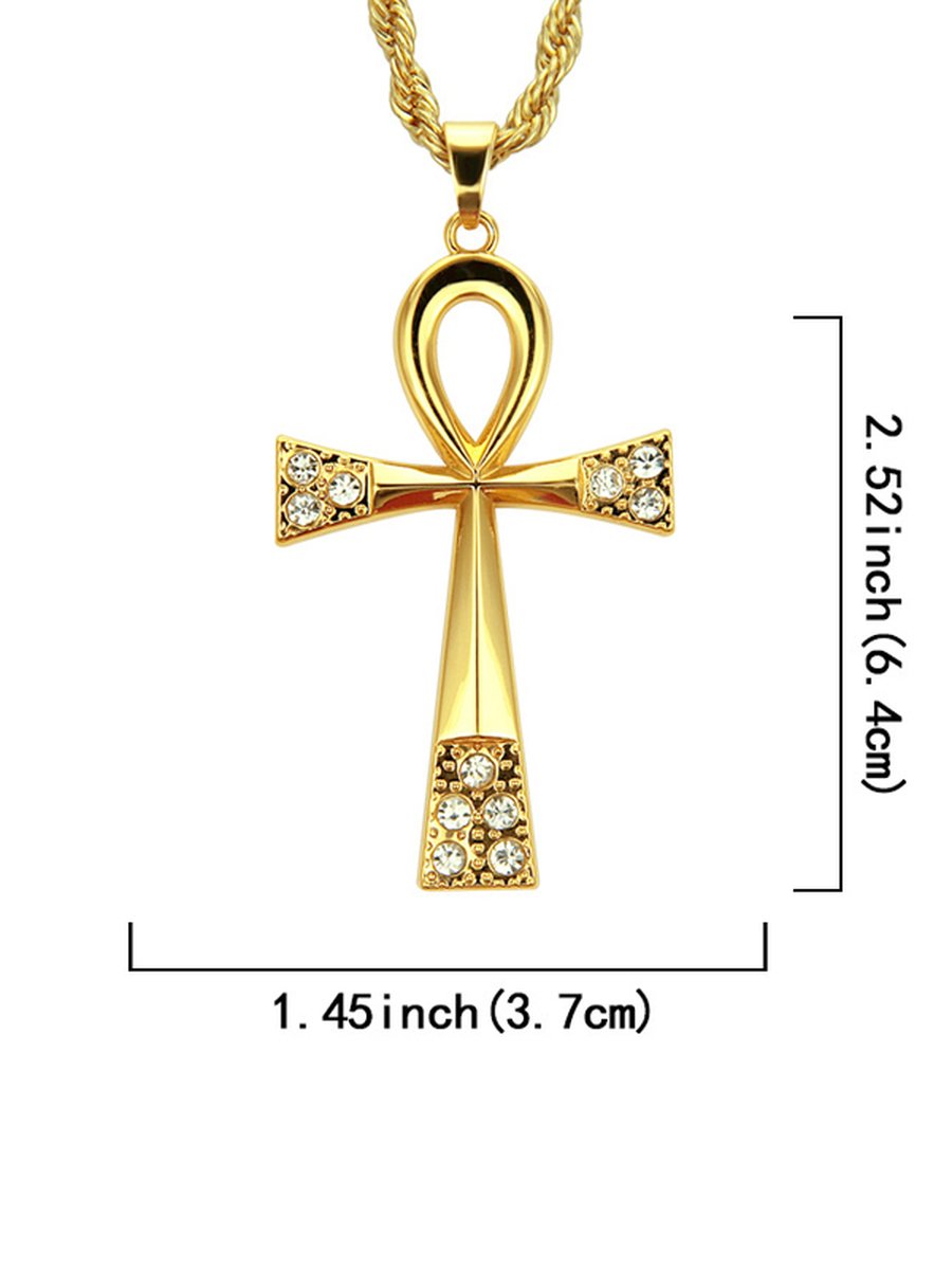 Ankh Pendant Necklace, Color: Gold, 3 image Ankh Pendant Necklace, Color: Gold, 3 image
