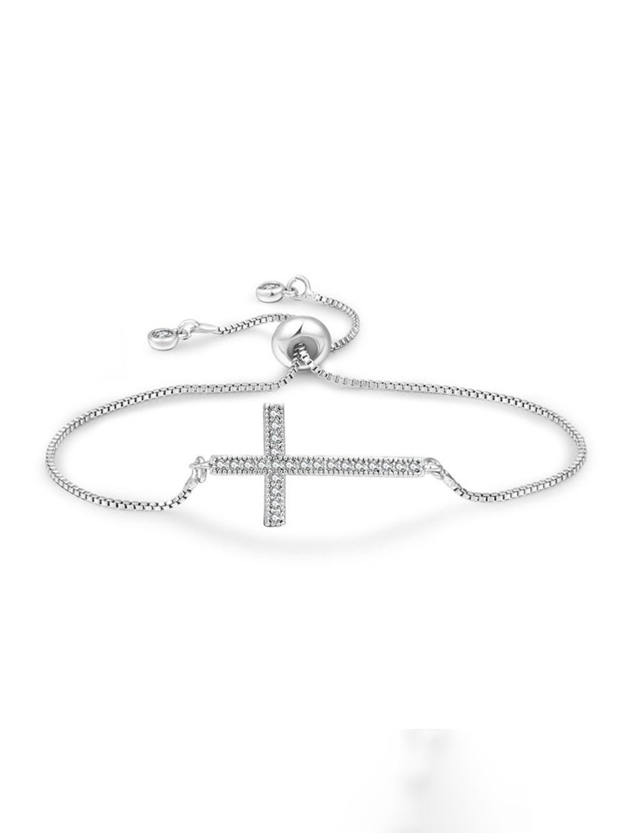 Adjustable Cross Bracelet, Color: Gold, 3 image Adjustable Cross Bracelet, Color: Gold, 3 image