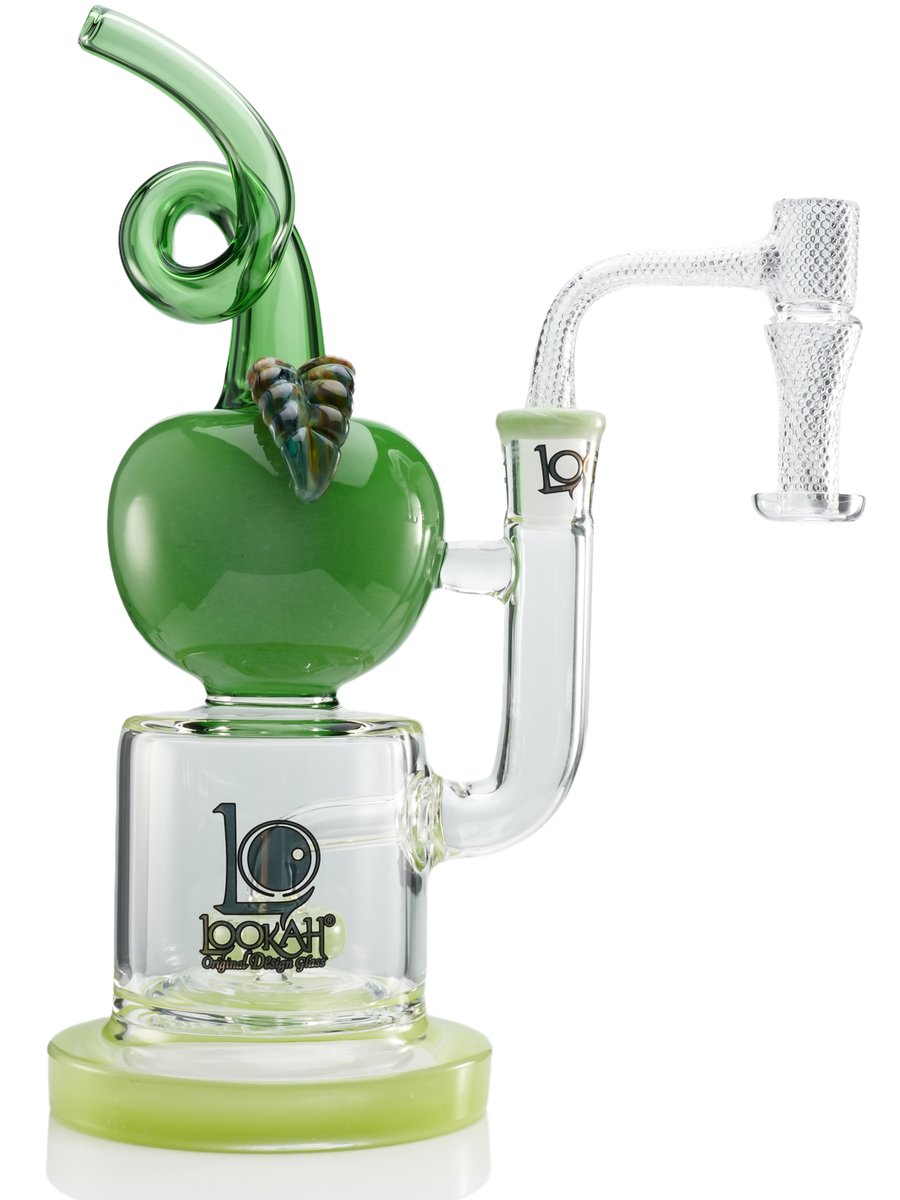 9” Cute Apple Percolator Dab Rig, Colors: Green, 3 image 9” Cute Apple Percolator Dab Rig, Colors: Green, 3 image