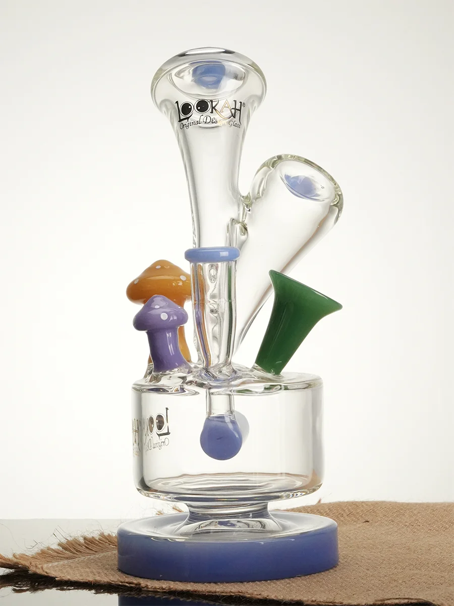 Lookah Bong 9" Cute Recycler Fairy Mushroom Recycler Water Pipe, Colors: Blue, 3 image