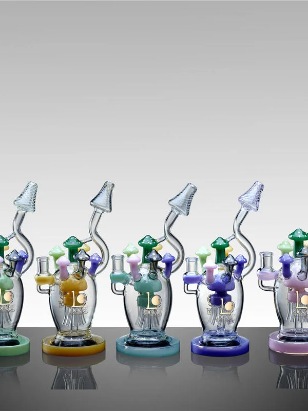 11" Cute Mushroom Glass Bong $180.6 | Lookah, Colors: Americapink