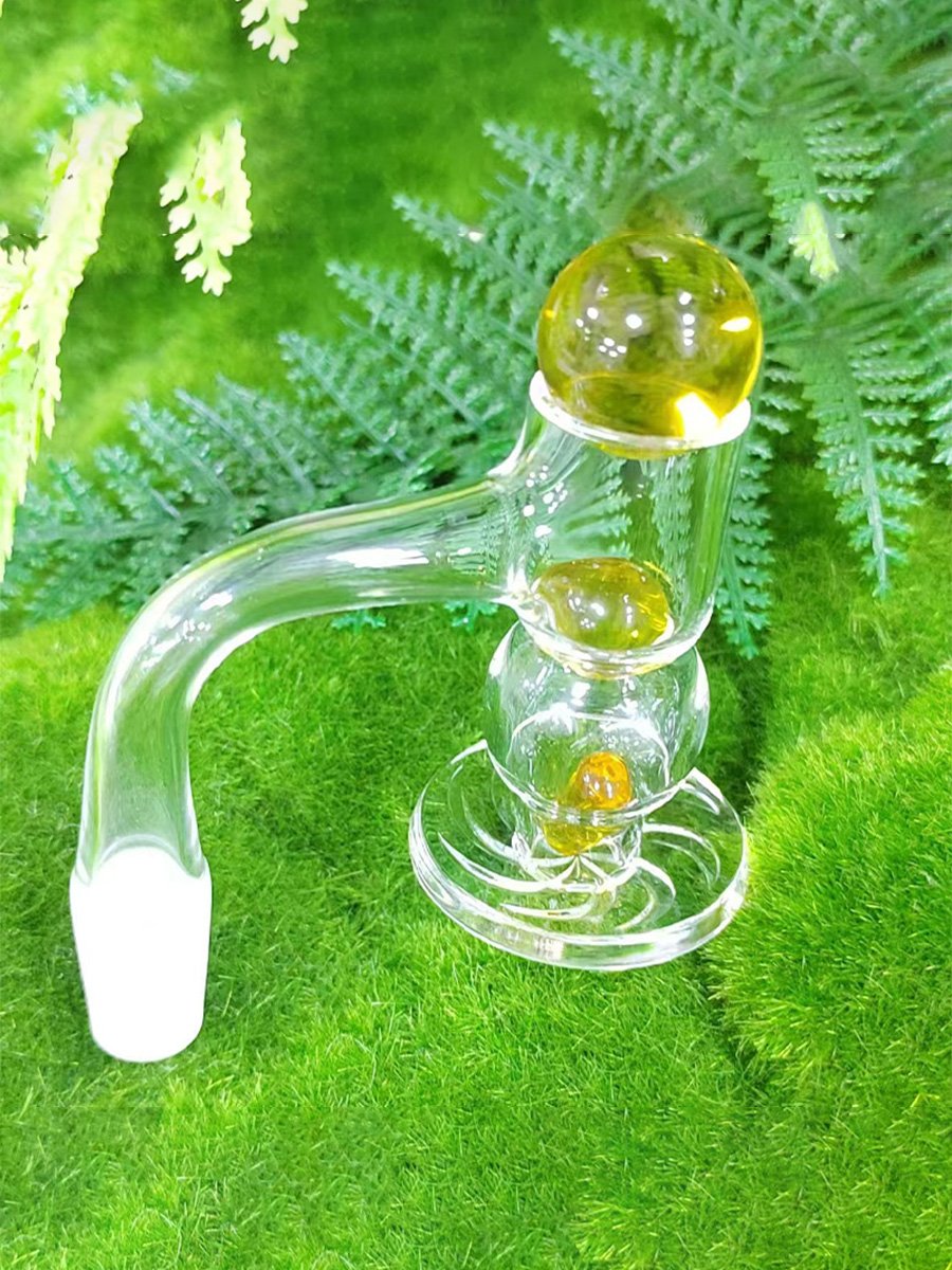 14MM Quartz Marble Ball Banger Top gold