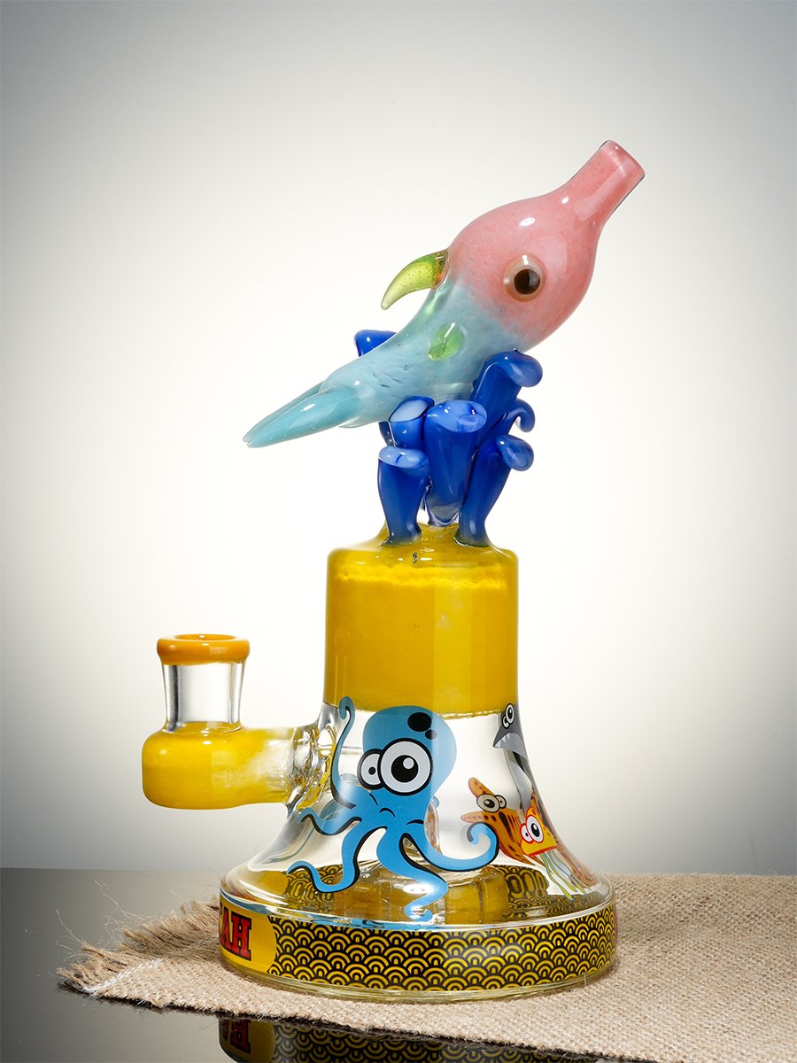 Lookah Rig 8.5" Cool Ocean World Artistic Dab Rig, Colors: Water Blue   , 4 image