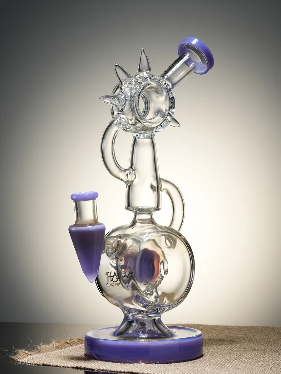 Purple &#039; Recycler Cute Abstract Bird Glass Water Pipe