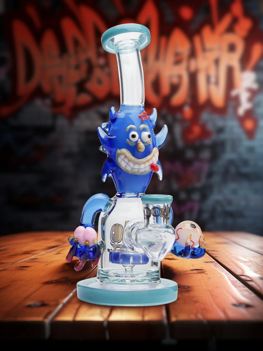 9-inch-turbine-perc-funny-looks-bong-collection-blue 9-inch-turbine-perc-funny-looks-bong-collection-blue