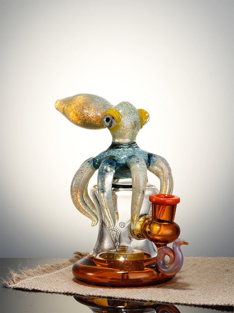 6.5" Cool Novelty Mini Octopus Glass Bong6 6.5" Cool Novelty Mini Octopus Glass Bong6