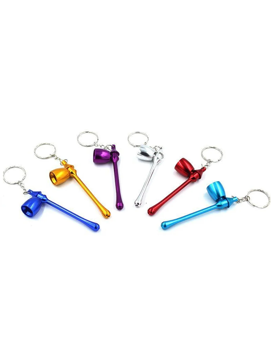2pcs Mushroom Key Chain Metal Smoking Pipe