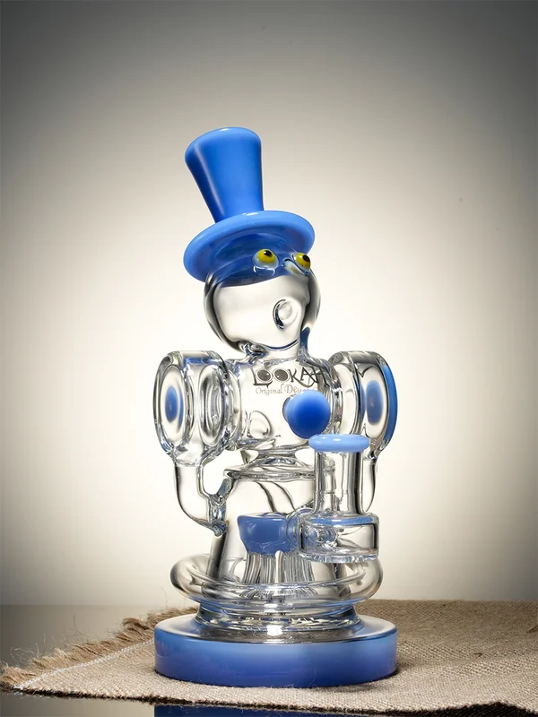 Lookah Bong 9" Recycler Gentleman Robot Dab Rig blue Lookah Bong 9" Recycler Gentleman Robot Dab Rig blue