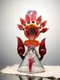 Lookah 9.5" Three-eyed hemp leaf Beaker Glass Bong red Front