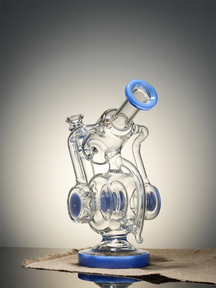 Lookah Bong 9.85" Recycler Glass Soccer Water Pipe, Colors: Green, 2 image