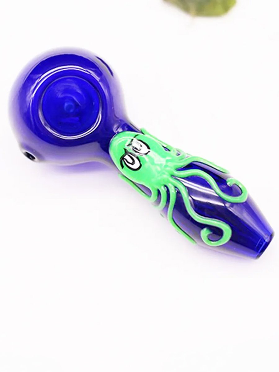 Octopus Glass Spoon Smoking Pipe, 4 image Octopus Glass Spoon Smoking Pipe, 4 image