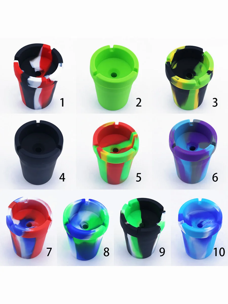 9PCS Silicone Car Ashtray Trash Can