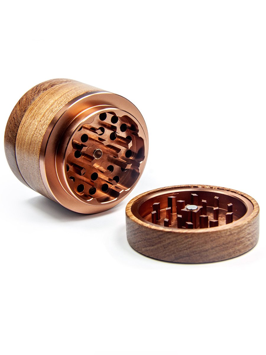 63mm Walnut Wood Aluminum Alloy 4 Layer Herb Grinder 63mm Walnut Wood Aluminum Alloy 4 Layer Herb Grinder