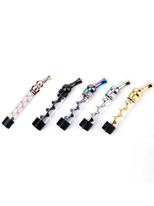 Mini 3 Glass  Blunt Pipe, Color: Silver 