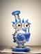 Lookah Bong 8” Mini Sparkling Red Eyes Alien Water Pipe - Blue