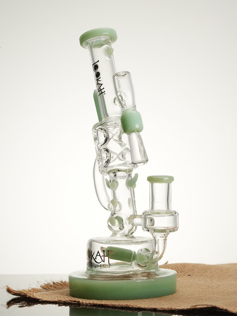 Lookah Bong 10" Cool Recycler Klein Handgun Water Pipe Clear Green, Colors: Clear Green, 3 image