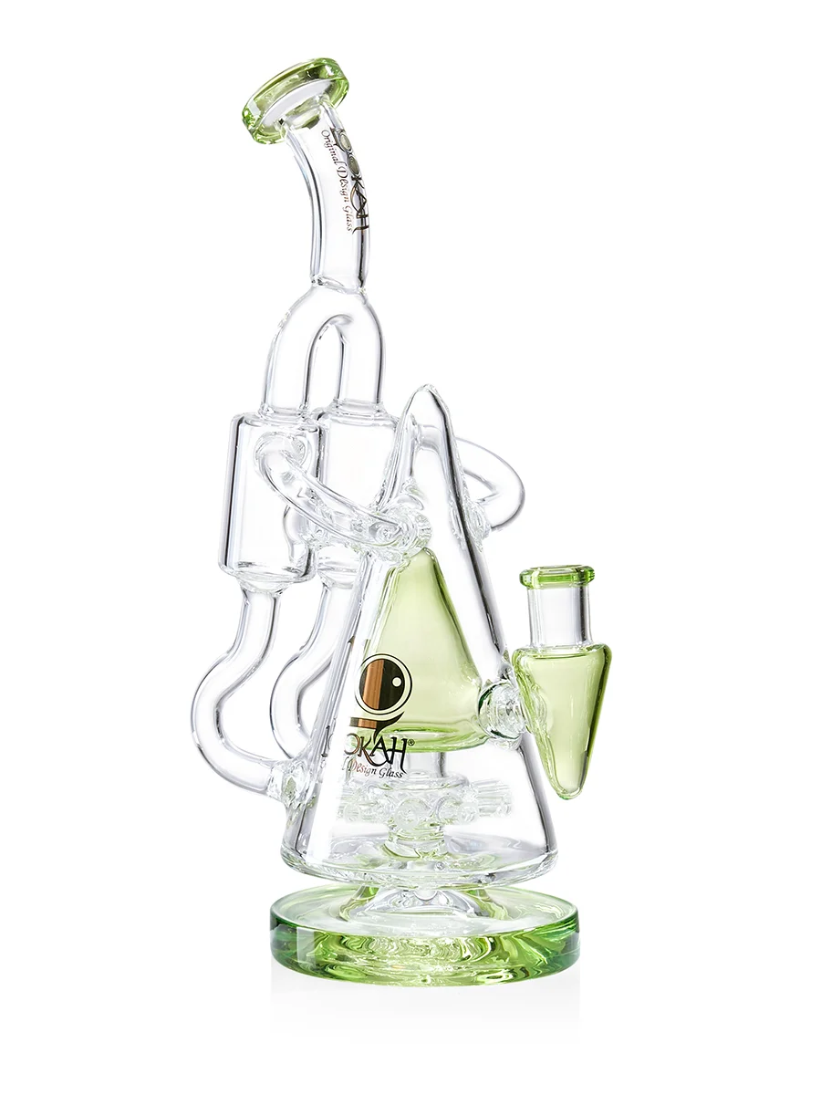 premium classy taper bong clear green side premium classy taper bong clear green side