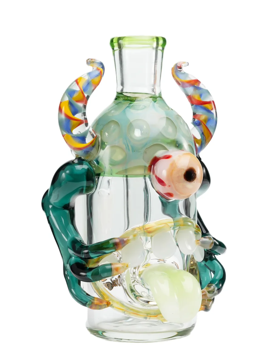 14mm Joint 90-degree Playfull Monster Ash Catcher, Colors: Black Green, 3 image 14mm Joint 90-degree Playfull Monster Ash Catcher, Colors: Black Green, 3 image