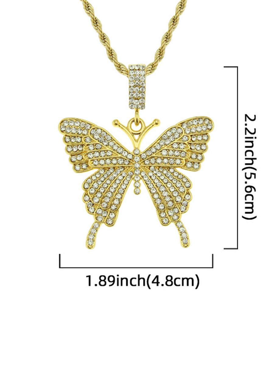 Butterfly Pendant Necklace, Color: Rose Gold, 5 image Butterfly Pendant Necklace, Color: Rose Gold, 5 image