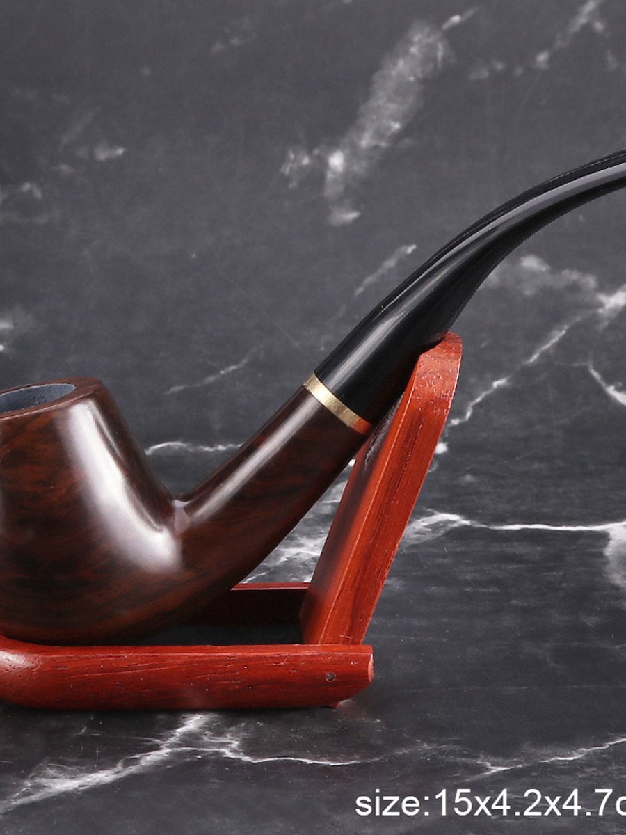 Ebony Wood Pipe, Quality: Black Carving, 4 image Ebony Wood Pipe, Quality: Black Carving, 4 image